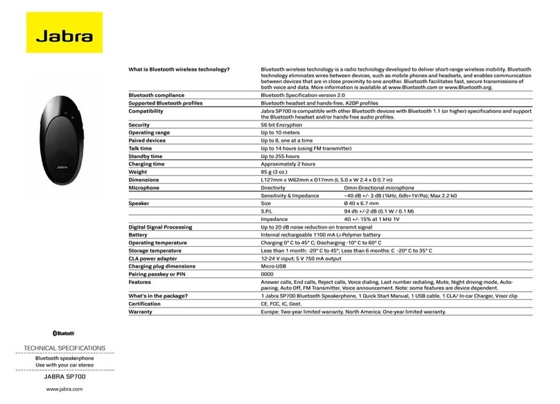 Jabra SP700 - Speaker Phone User manual