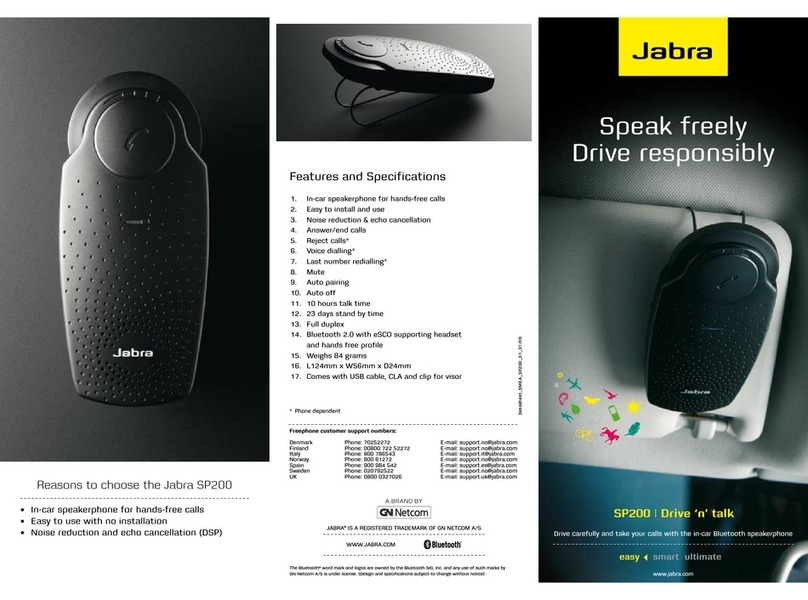 Jabra SP200 - QUICKSTART GUIDE 1 quick start guide