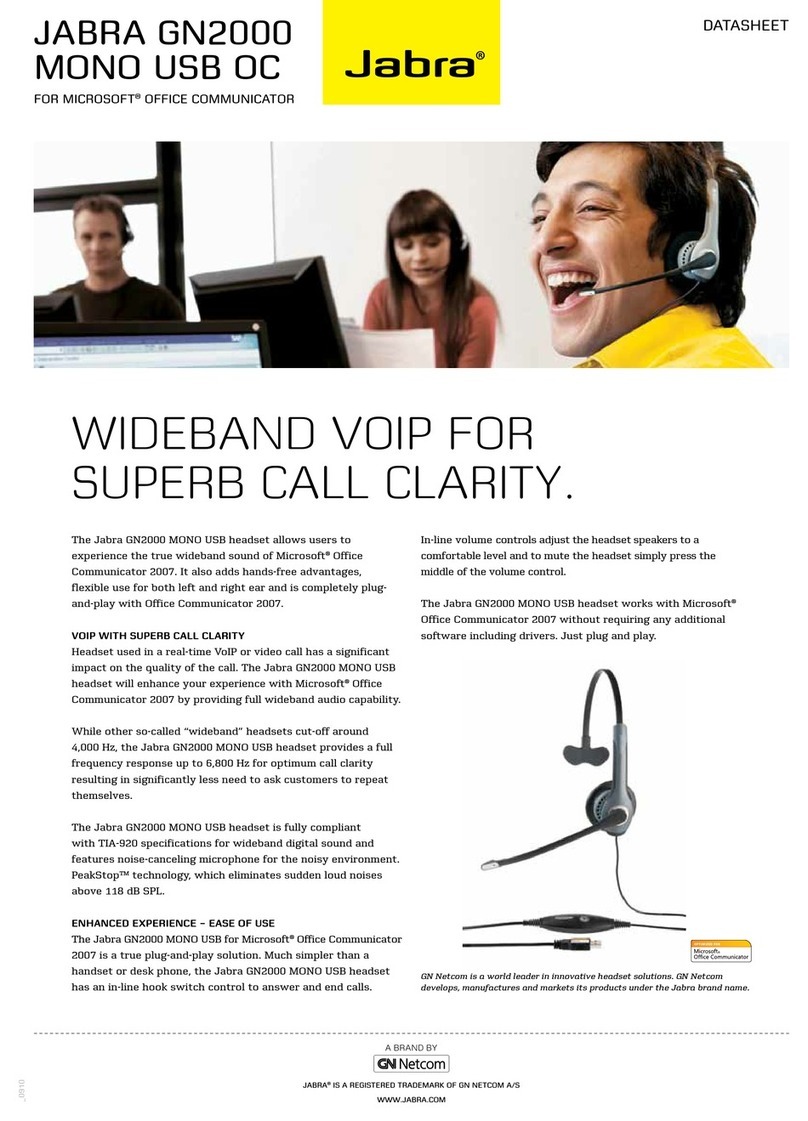 Jabra GN2000 MONO USB OC datasheet