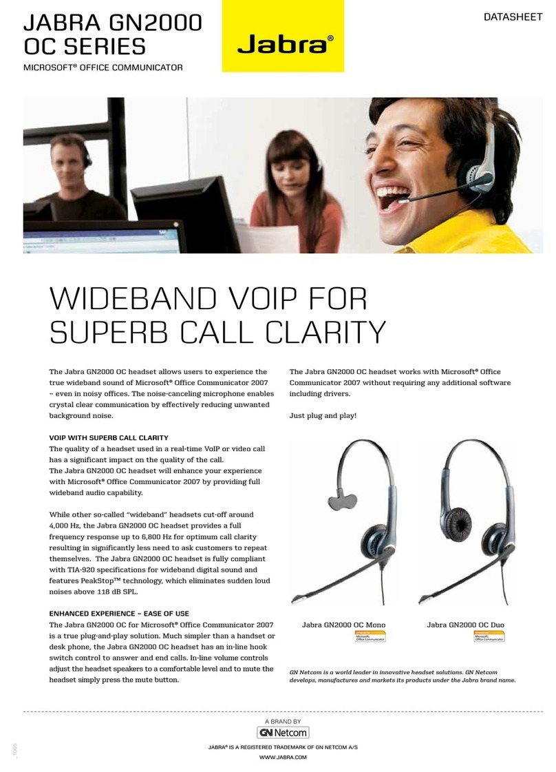 Jabra GN2000 OC Series User manual Jabra GN2000 OC Series User manual