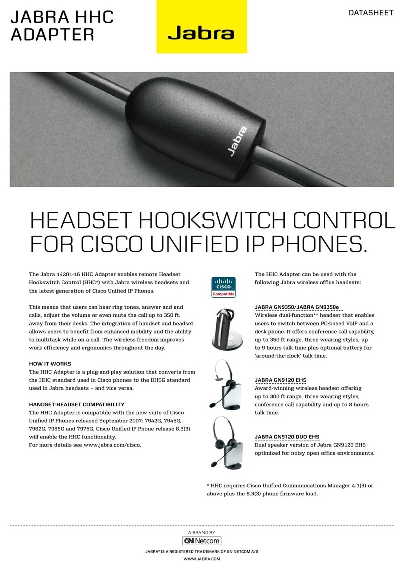 Jabra HHC ADAPTER - DATASHEET CISCO datasheet