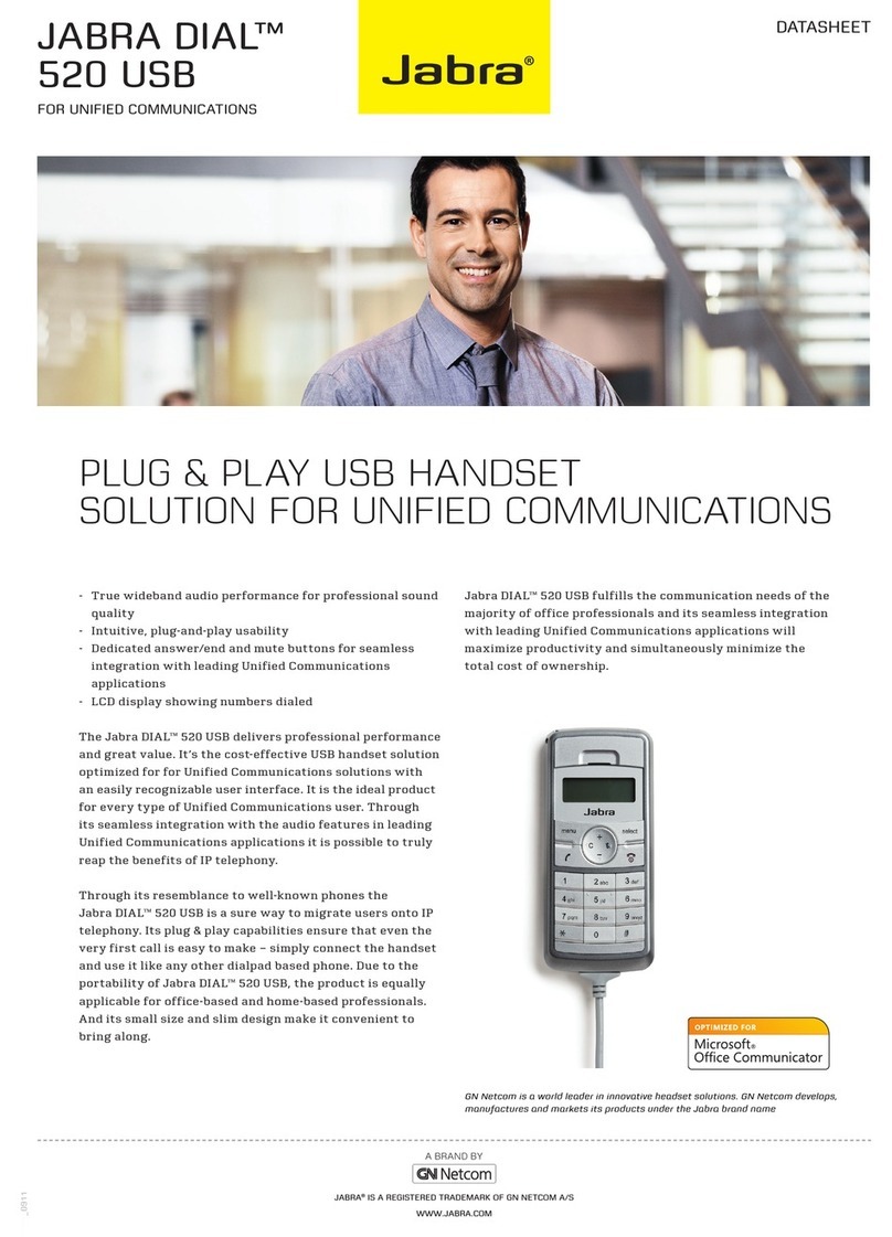 Jabra 520 USB datasheet