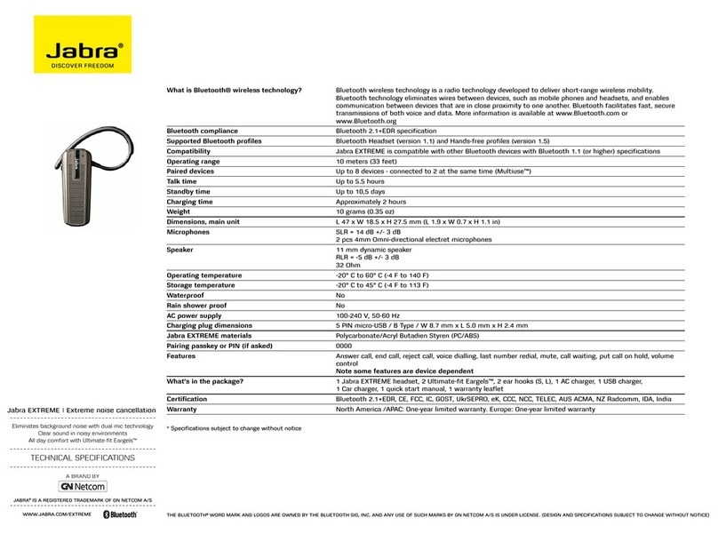 Jabra EXTREME User manual Jabra EXTREME User manual
