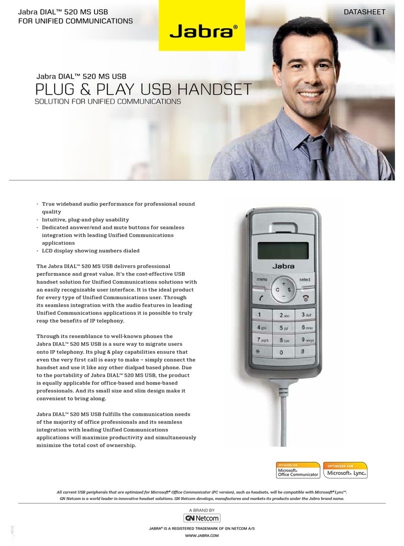 Jabra DIAL 520 MS USB User manual