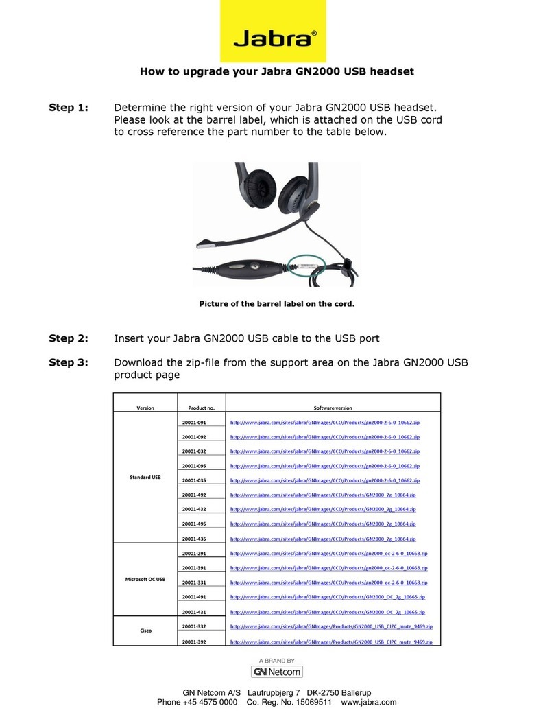 Jabra GN2000 - DATASHEET 3 User manual