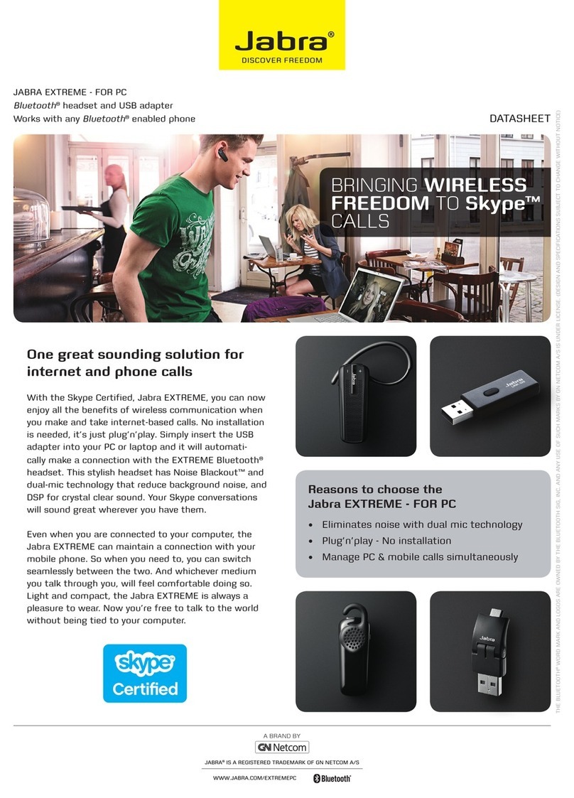 Jabra EXTREME - DATASHEET FOR PC User manual
