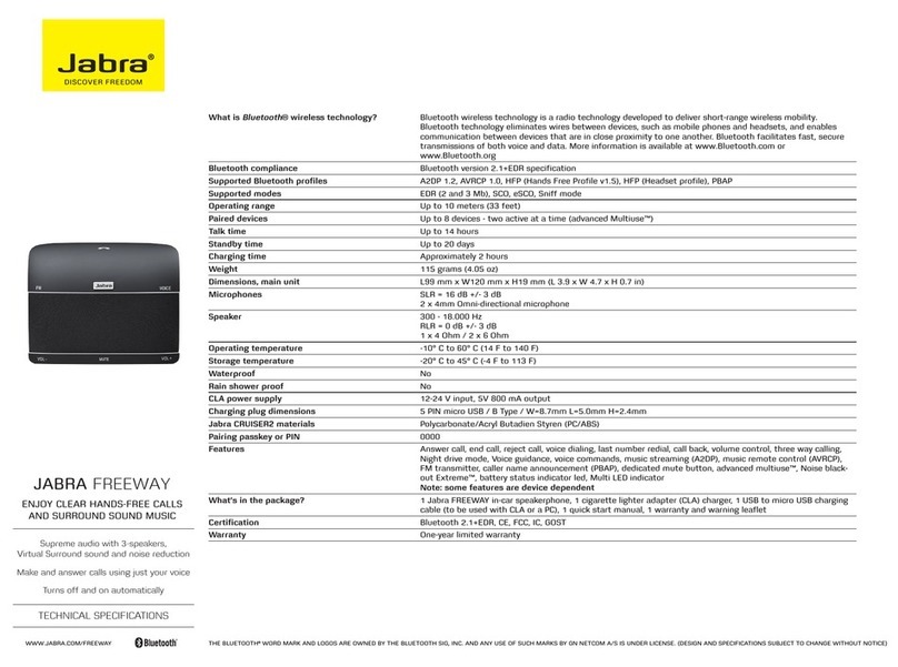 Jabra FREEWAY User manual