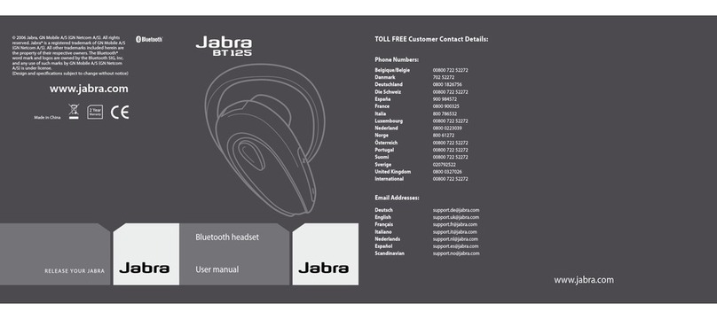 Jabra BT 125 User manual