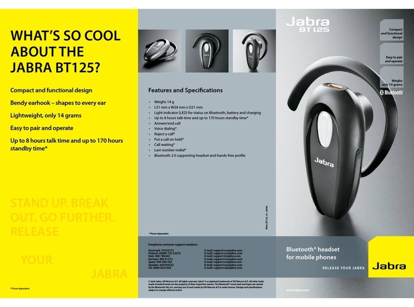 Jabra BT 125 quick start guide