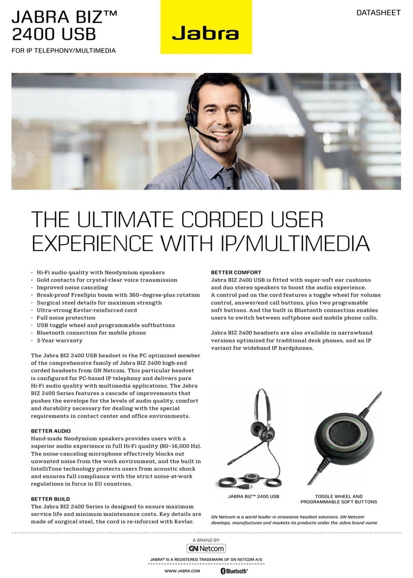 Jabra BIZ 2400 USB datasheet