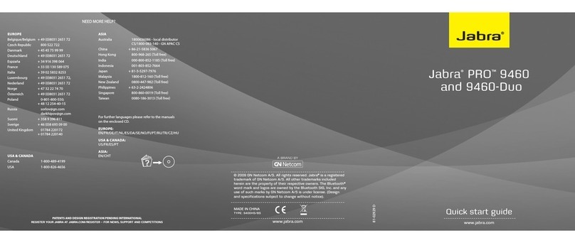 Jabra PRO 9460 - PRO 9460-DUO User manual