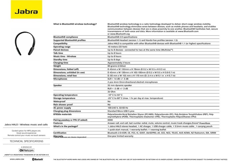 Jabra BT650S User manual