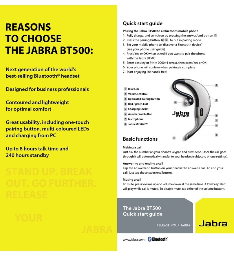 Jabra BT500 - Headset - Over-the-ear User manual