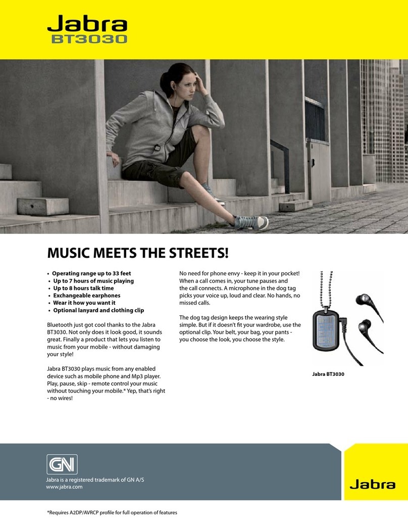 Jabra STREET BT3030 quick start guide
