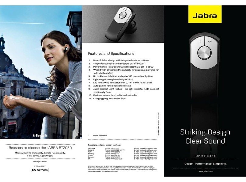 Jabra BT2050 quick start guide