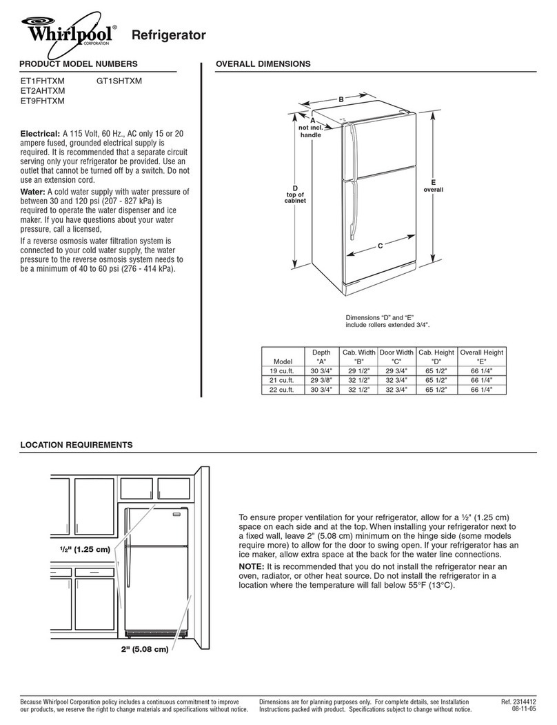 Whirlpool ET1FHTXM User instructions