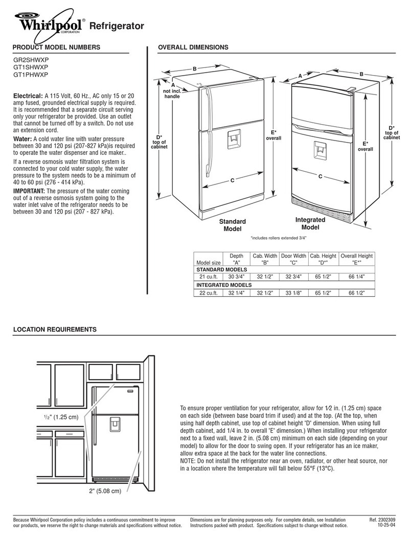 Whirlpool Gold GR2SHWXP User instructions Whirlpool Gold GR2SHWXP User instructions