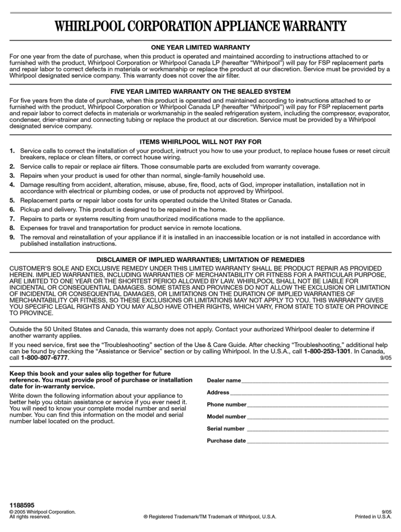 Whirlpool 1188595-W Parts list manual