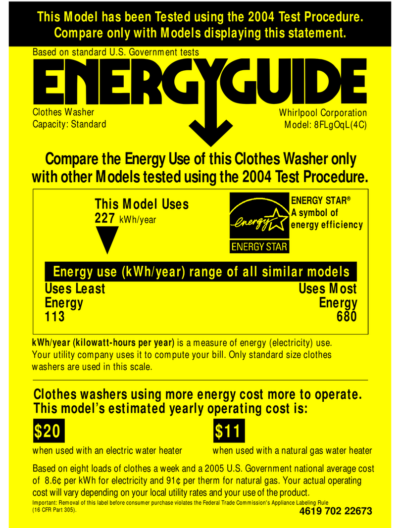 Whirlpool 8182759 Energy guide