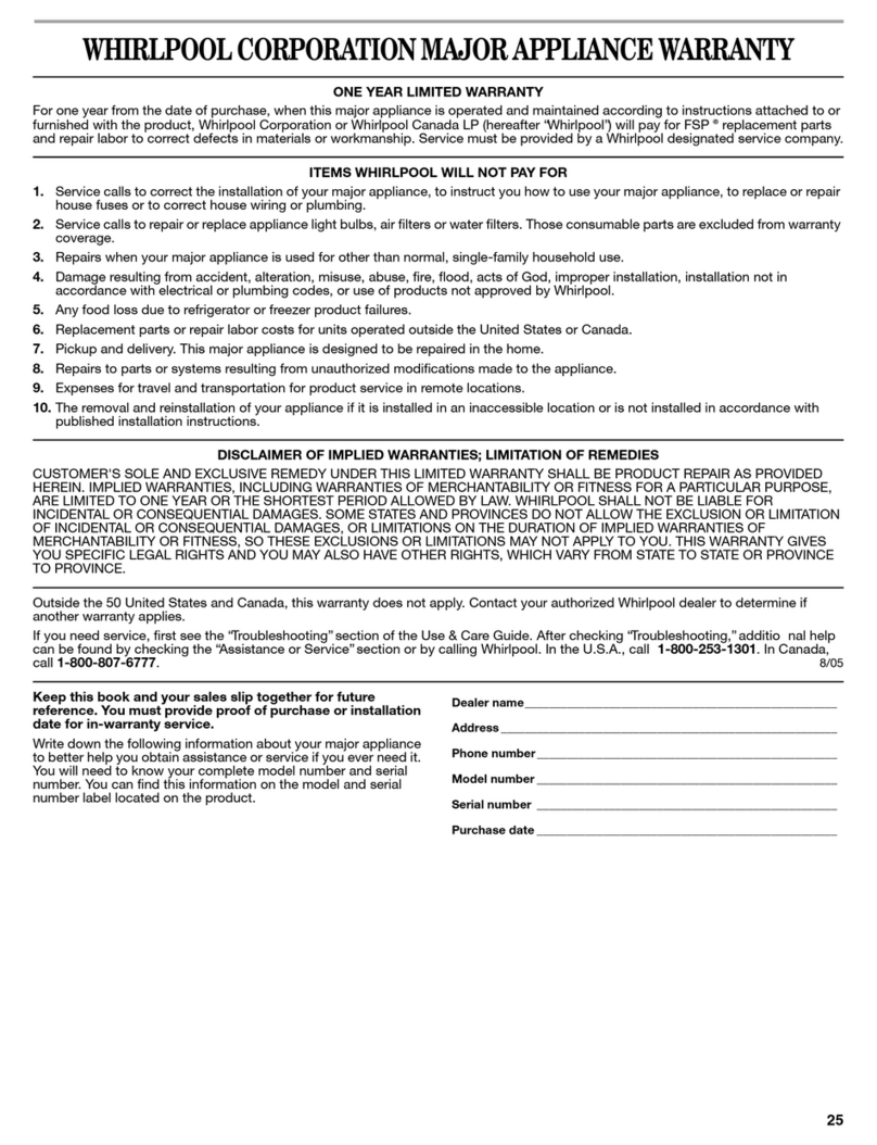 Whirlpool 8182750-W Parts list manual