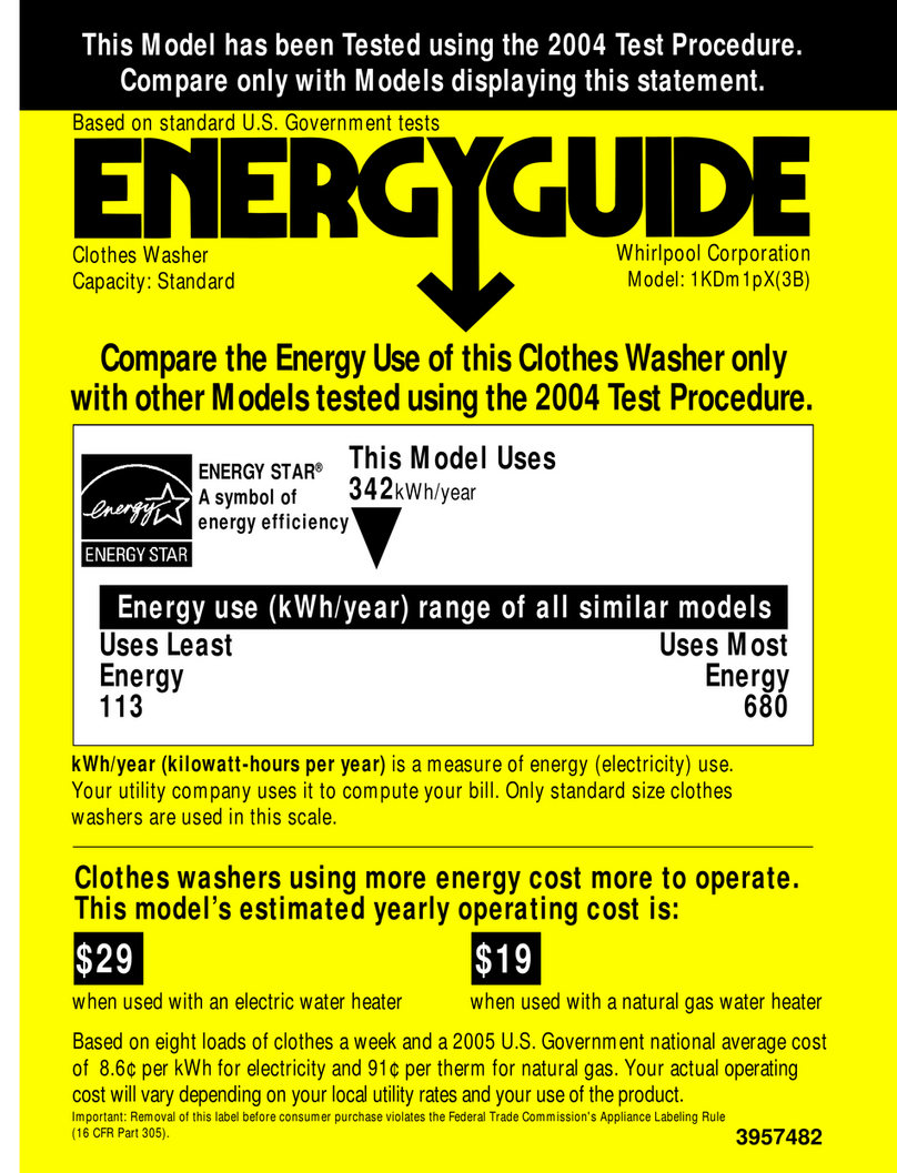 Whirlpool 3957482 Energy guide