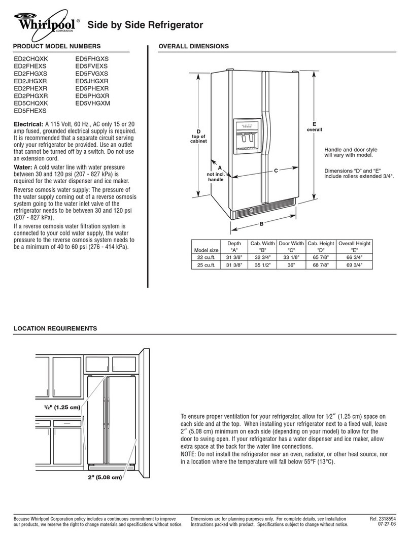 Whirlpool ED2FHEXS Dimension Guide