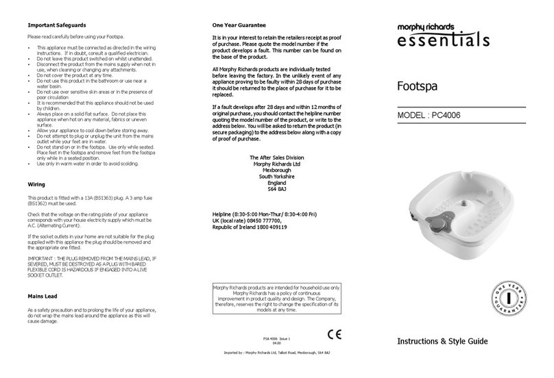 Morphy Richards Essentials PC4006 User guide