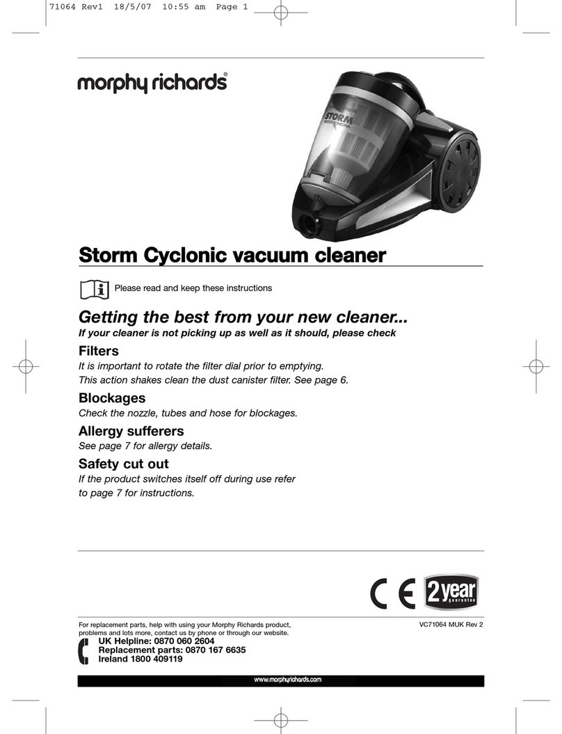 Morphy Richards STORM CYCLONIC vacuum cleaner User manual