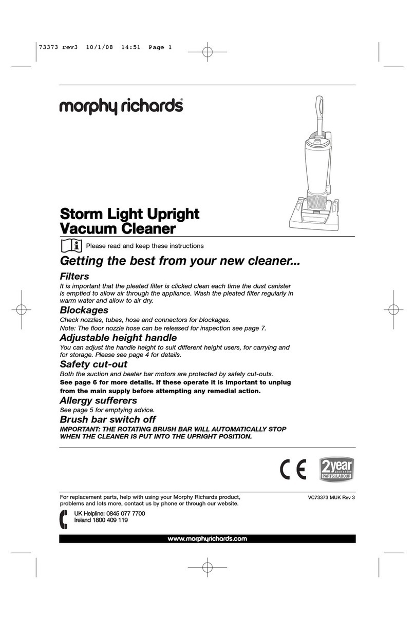 Morphy Richards STORM LIGHT UPRIGHT VACUUM CLEANER - REV 3 User manual