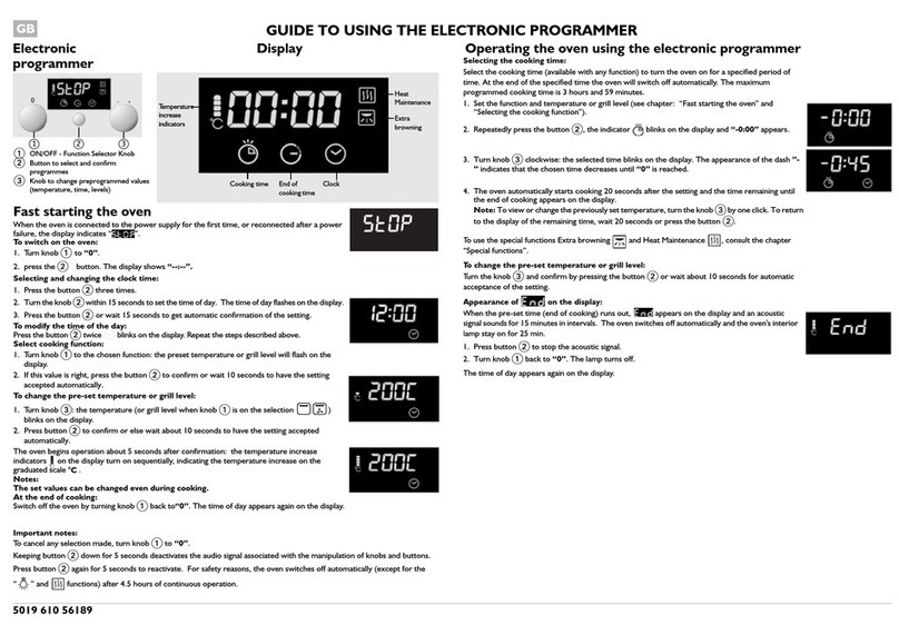 Whirlpool AKZ 162 - USING THE ELECTRONIC PROGRAMMER Guide to using