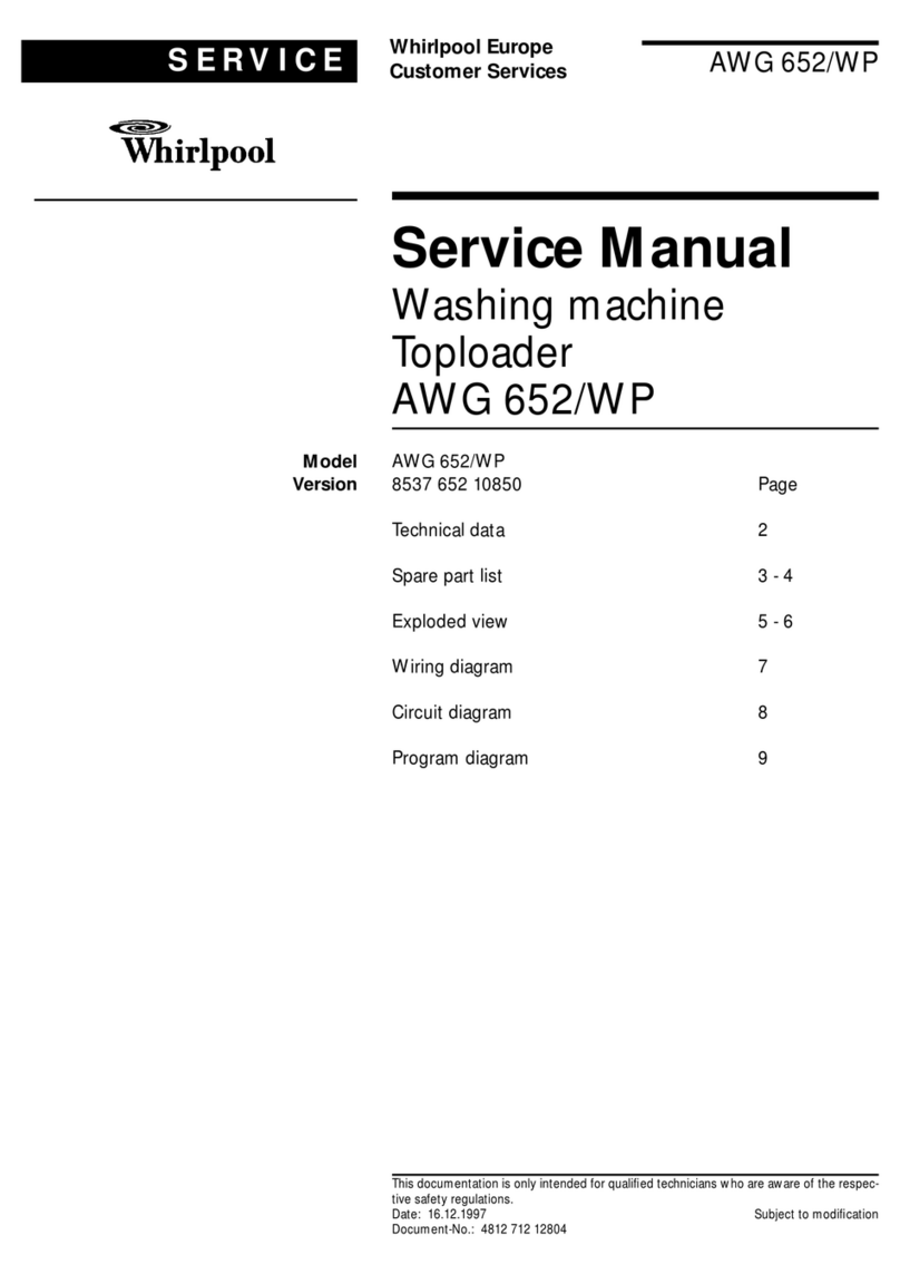Whirlpool AWG 652/WP - SERVICE Service manual
