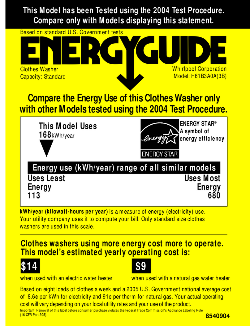 Whirlpool 8540904 Energy guide