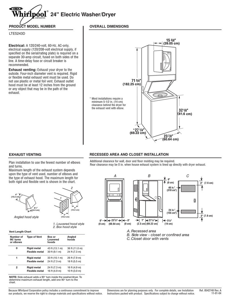 Whirlpool THIN TWIN LTE5243D Manual Whirlpool THIN TWIN LTE5243D Manual