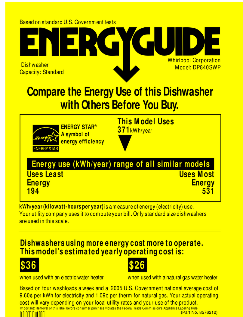 Whirlpool 8576212 Energy guide Whirlpool 8576212 Energy guide