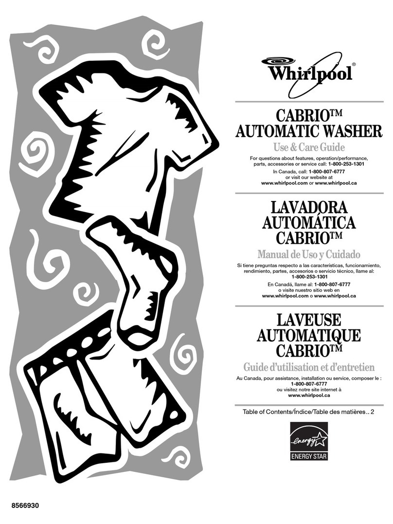 Whirlpool Cabrio 8566930 Use and care guide