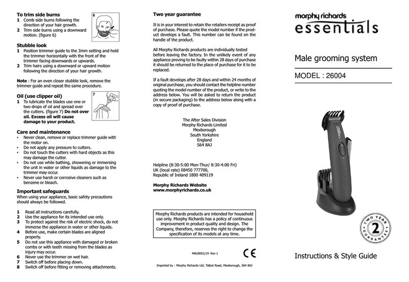 Morphy Richards IB26004 Instruction & styling guide