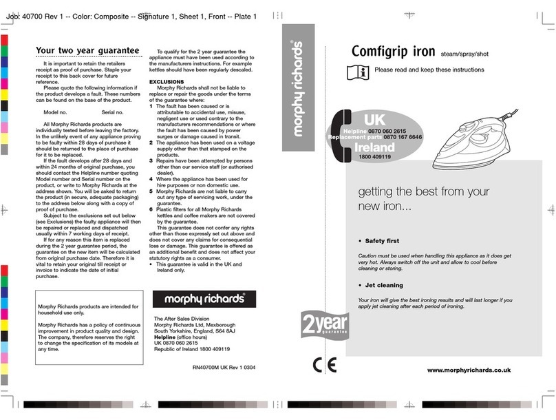 Morphy Richards IB4070X User manual