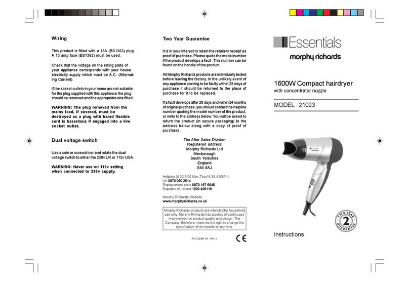 Morphy Richards IB21023 User manual Morphy Richards IB21023 User manual