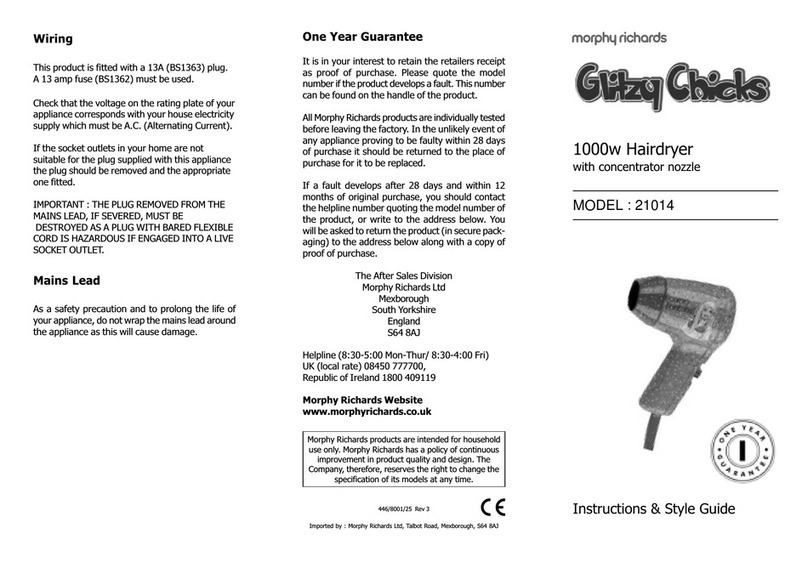 Morphy Richards IB21014 User manual Morphy Richards IB21014 User manual