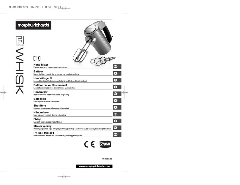 Morphy Richards HAND MIXER 48954 - AUTRE instructions