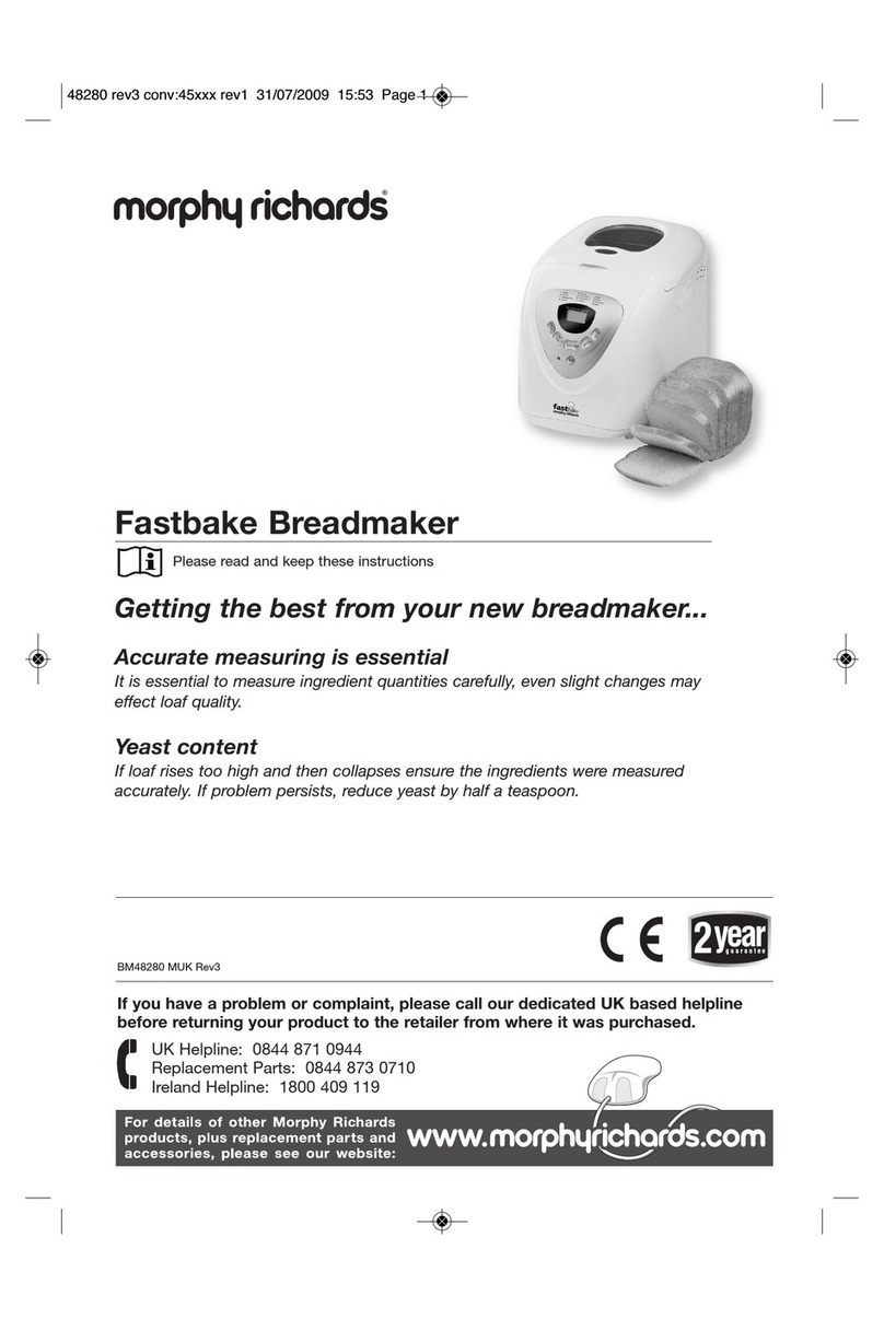 Morphy Richards Fastbake breadmaker User manual
