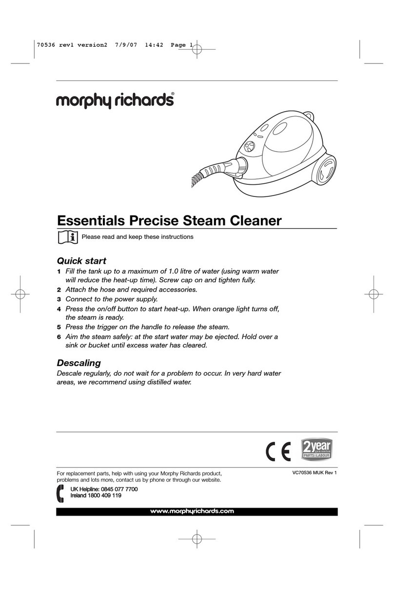 Morphy Richards ESSENTIALS PRECISE STEAM CLEANER - REV 1 instructions