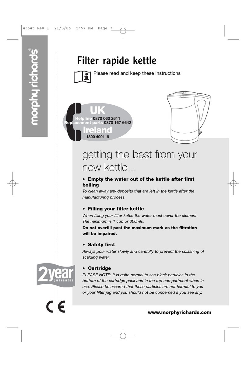 Morphy Richards FILTER RAPIDE KETTLE - REV 1 User manual