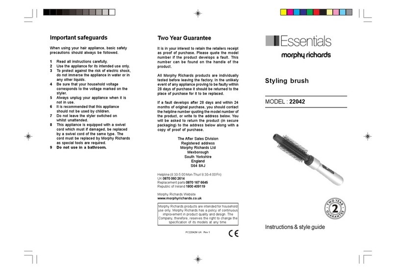 Morphy Richards IB22042 Instruction & Style guide