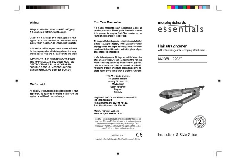 Morphy Richards IB22027 User manual Morphy Richards IB22027 User manual