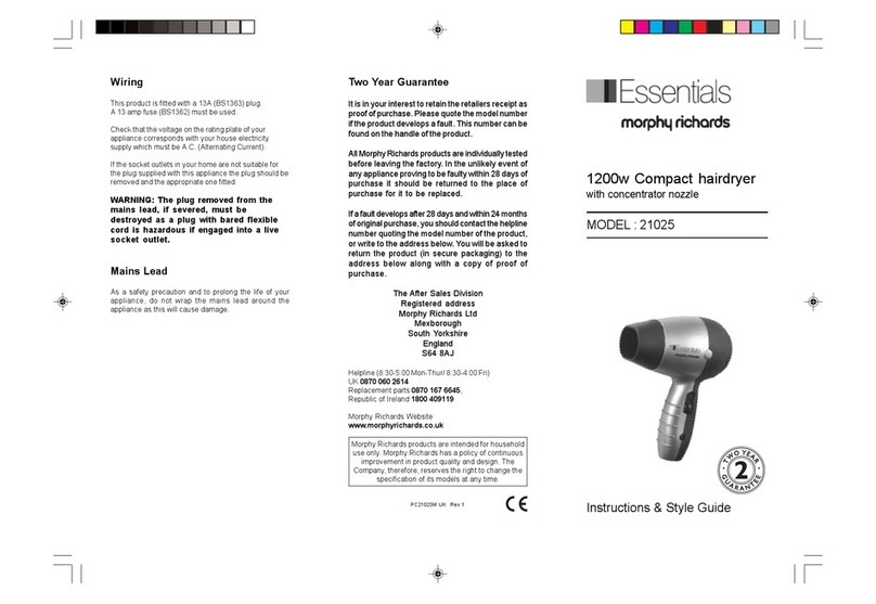 Morphy Richards IB21025 User guide Morphy Richards IB21025 User guide