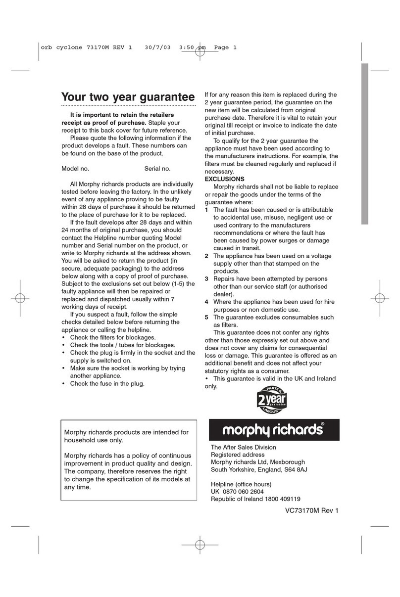 Morphy Richards IB73170 User manual Morphy Richards IB73170 User manual