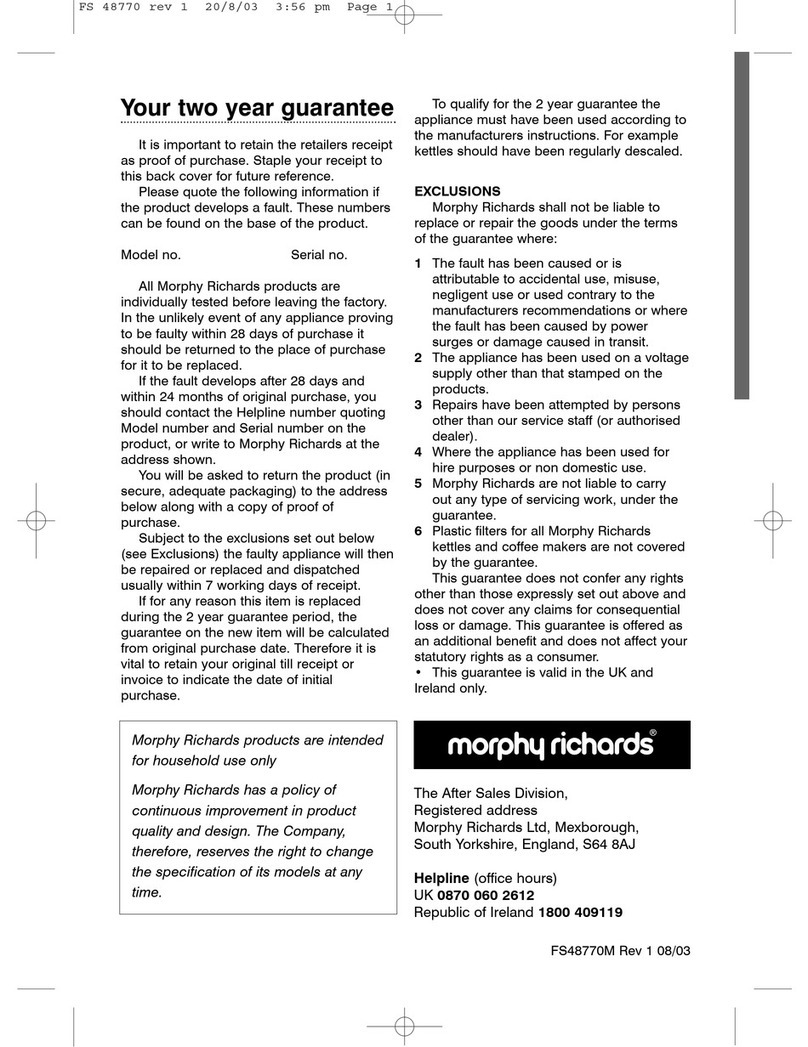 Morphy Richards IB48770 User manual Morphy Richards IB48770 User manual