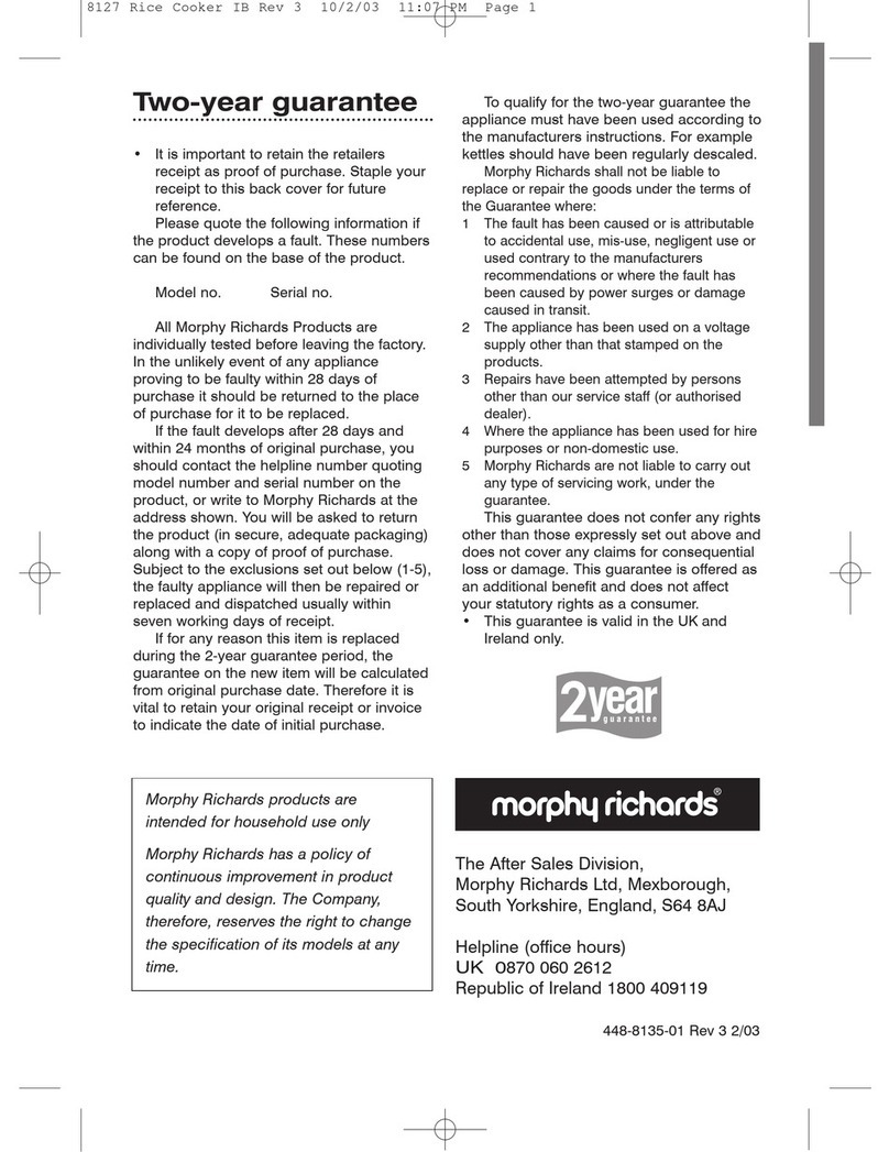 Morphy Richards IB48740 User manual Morphy Richards IB48740 User manual
