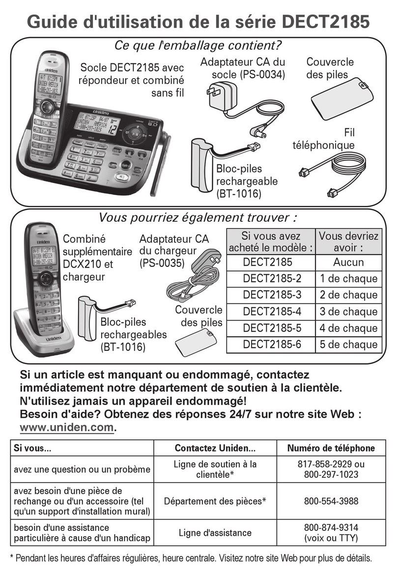 Uniden DECT2185 User manual